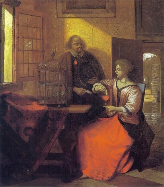Licensing.cestina|English|francais|makedonski|Nederlands|+/- Oil Painting by Pieter De Hooch