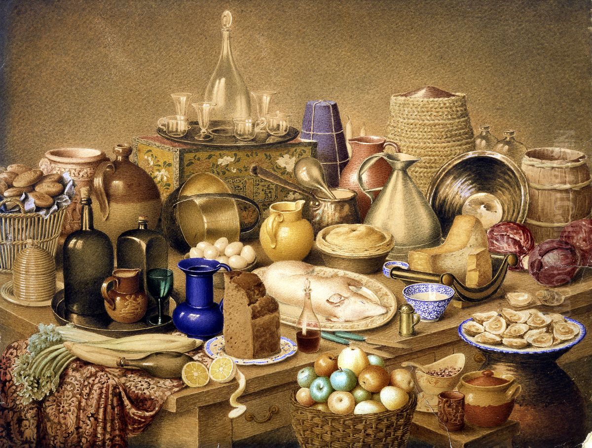 The Sideboard Oil Painting by Mary Ellen Best