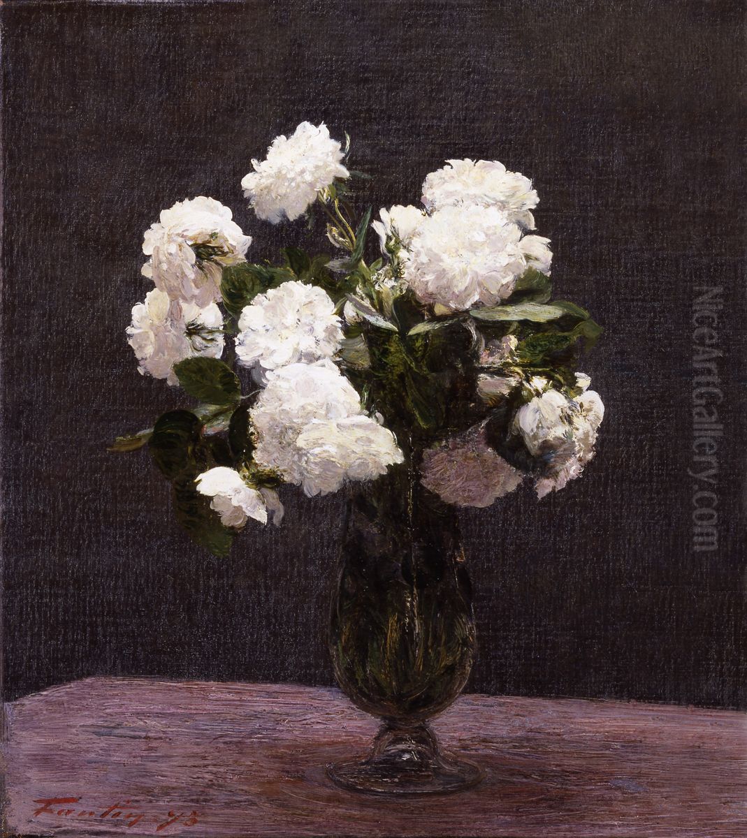 White Roses Oil Painting by Henri Fantin-Latour