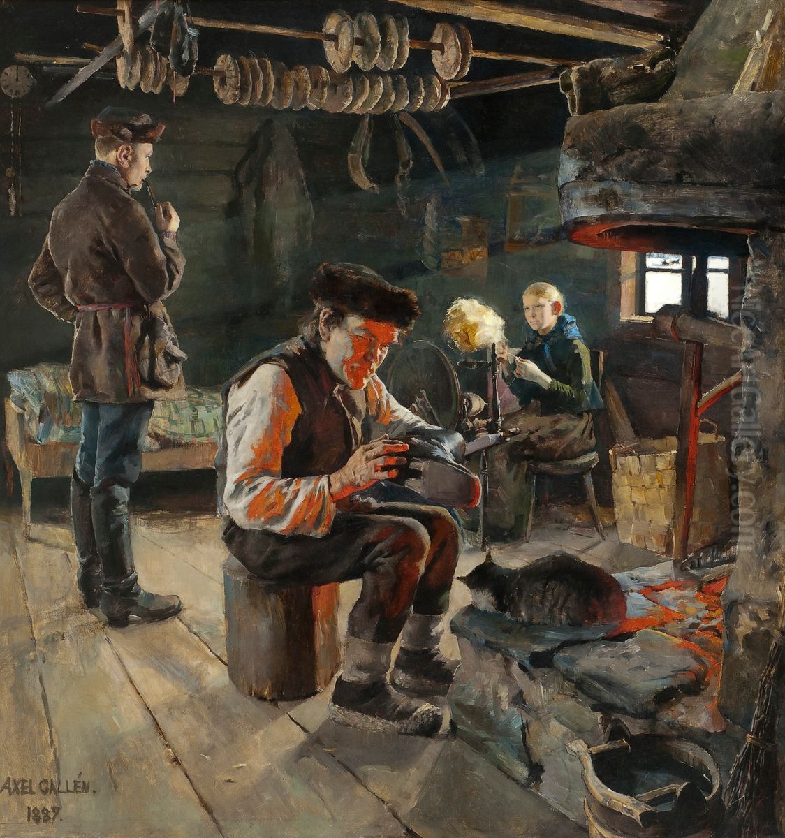 Allmogelif Oil Painting by Akseli Valdemar Gallen-Kallela