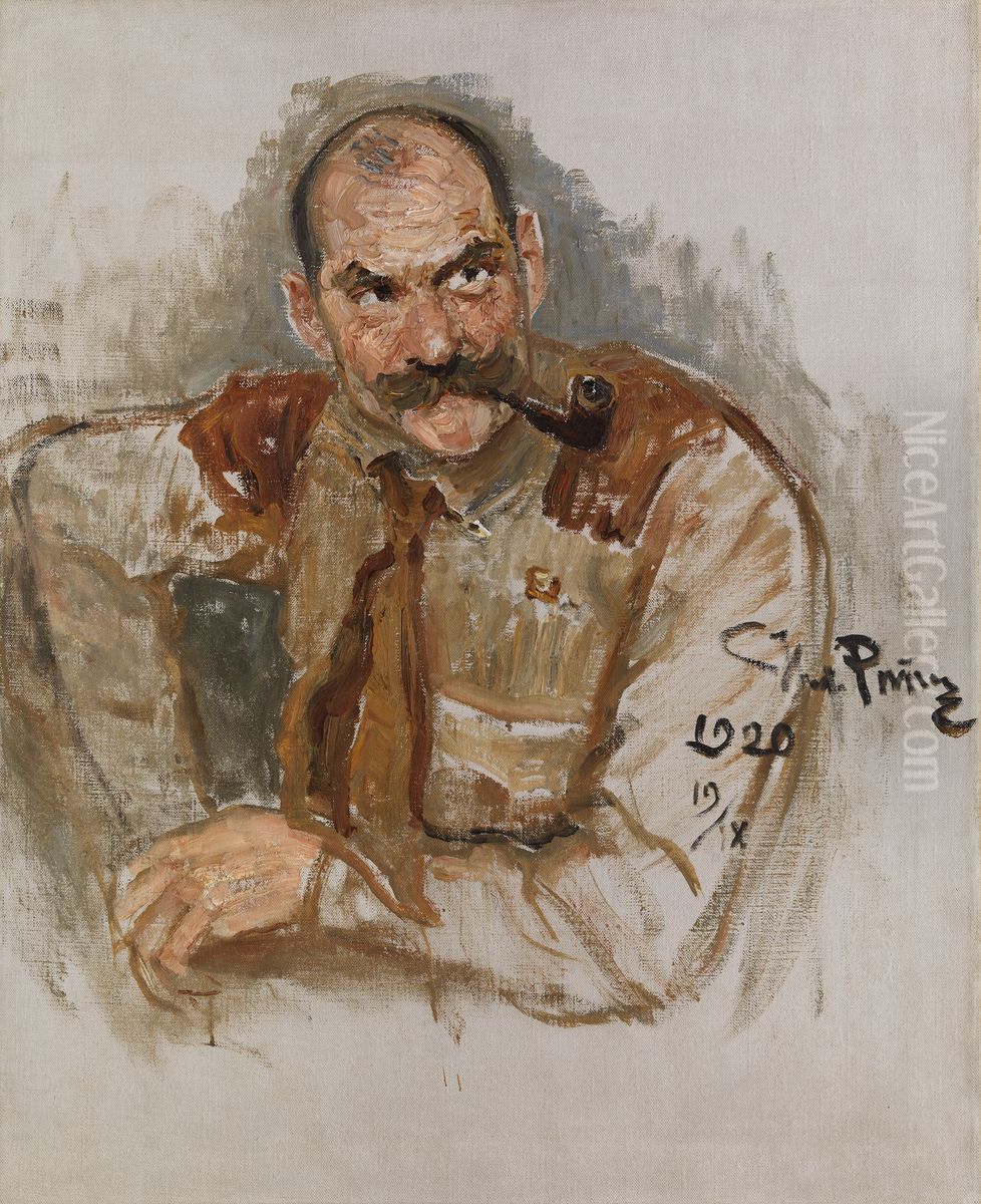 Portrait of A. Gallen-Kallela Oil Painting by Repin Iliya