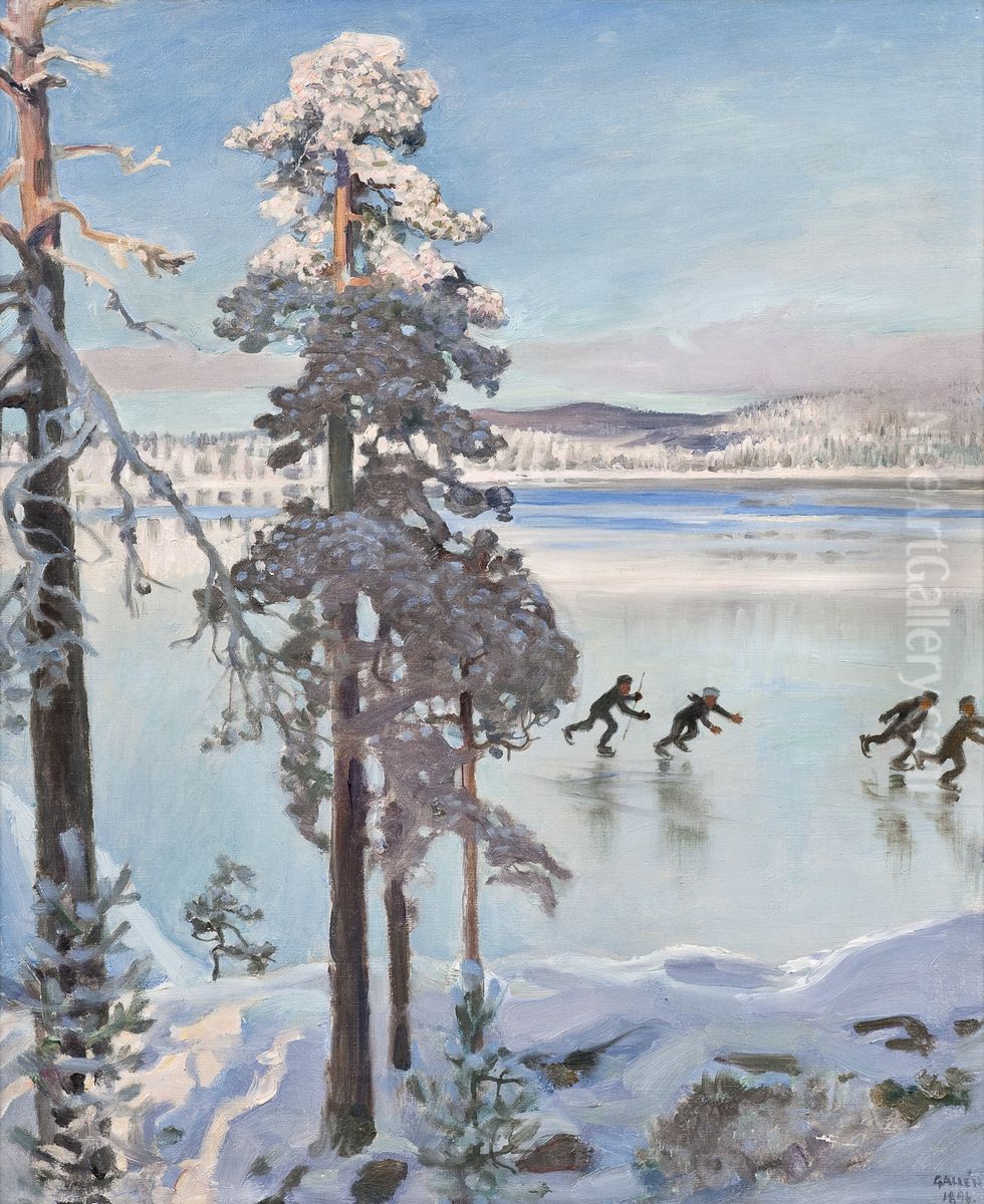 kartina z zimovim motivom Oil Painting by Akseli Valdemar Gallen-Kallela