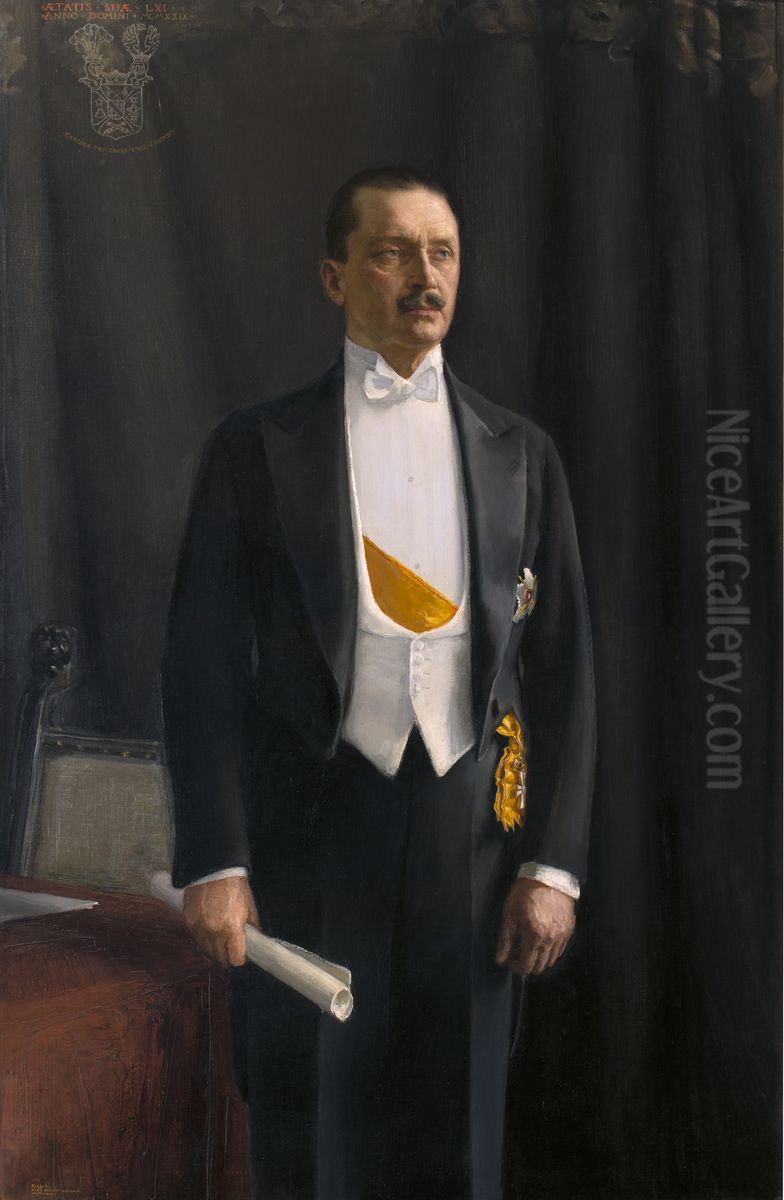 Carl Gustaf Emil Mannerheimin muotokuva Oil Painting by Akseli Valdemar Gallen-Kallela