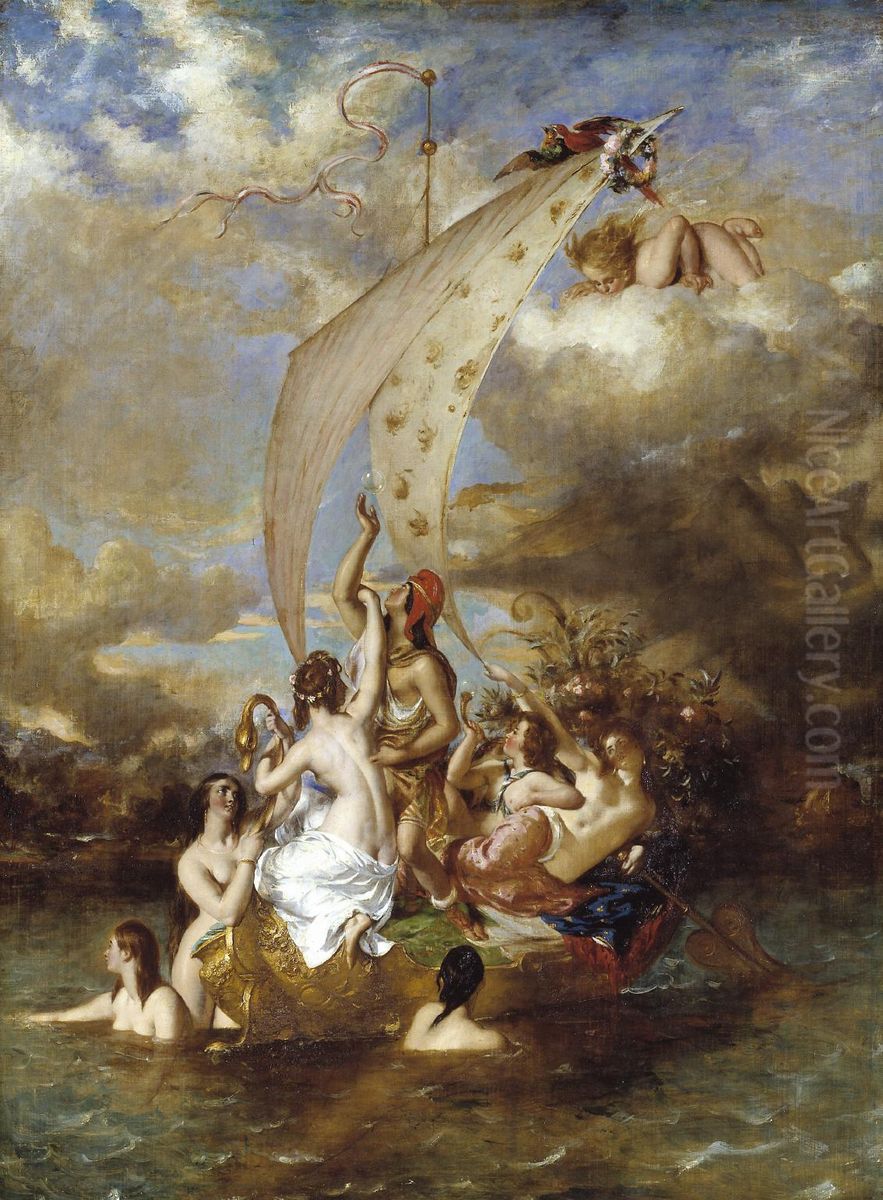 Youth on the Prow, and Pleasure at the Helm Oil Painting by William Etty