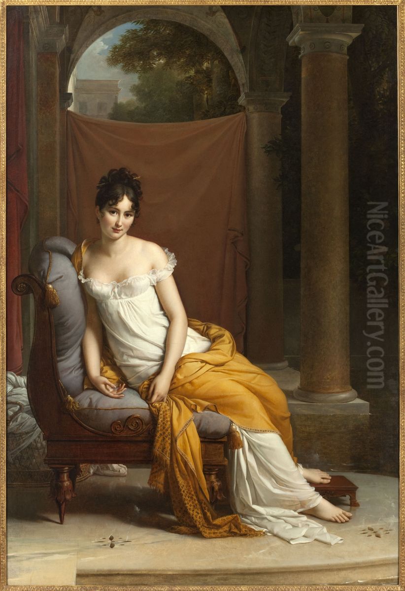 Portrait de Juliette Recamier Oil Painting by Francois Gerard