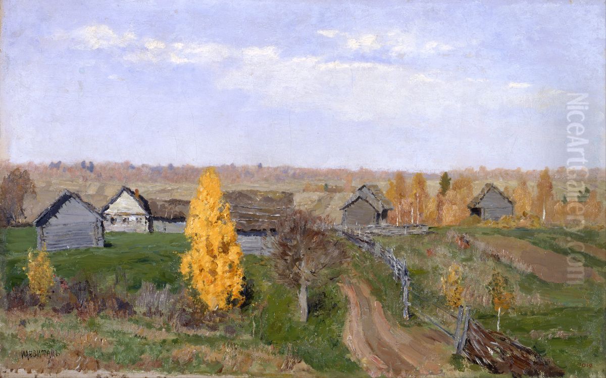 Golden autumn. Slobodka Oil Painting by Isaac Levitan