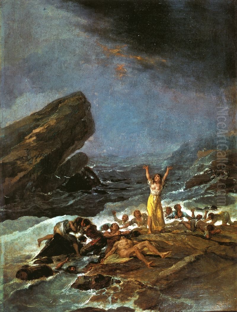 Naufragio Oil Painting by Francisco Goya Fuendetodos