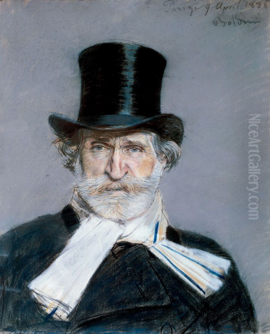 Portrait of Giuseppe Verdi Oil Painting by Giovanni Boldini