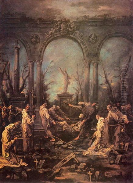 Burial of the monk Kyiv Khanenka Oil Painting by Alessandro Magnasco