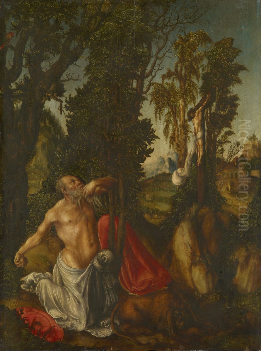 Penitent Saint Jerome Oil Painting by Lucas Cranach the Elder