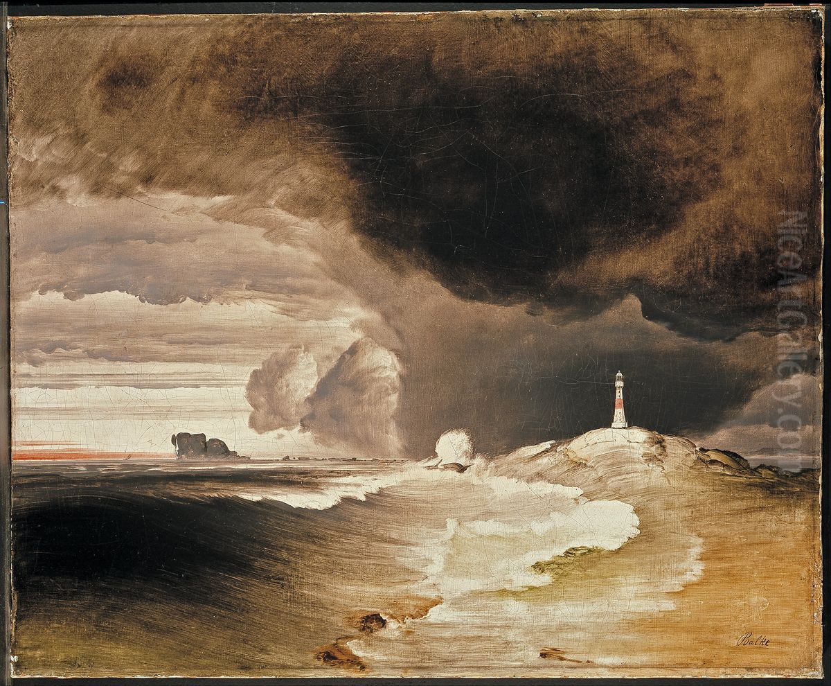 Lighthouse on the Norwegian Coast Oil Painting by Peder Balke