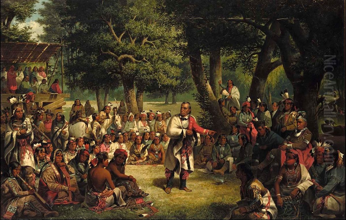 The Trial of Red Jacket Oil Painting by John Mix Stanley