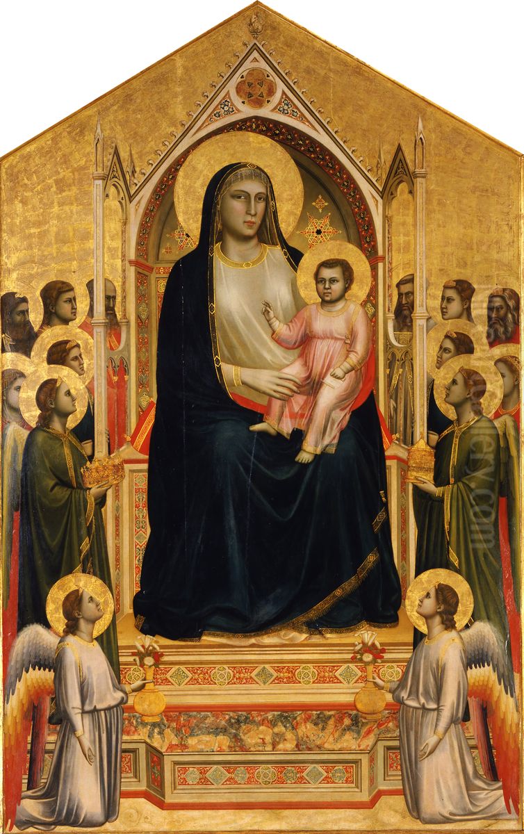 Madonna Enthroned (Ognissanti Madonna) Oil Painting by Giotto