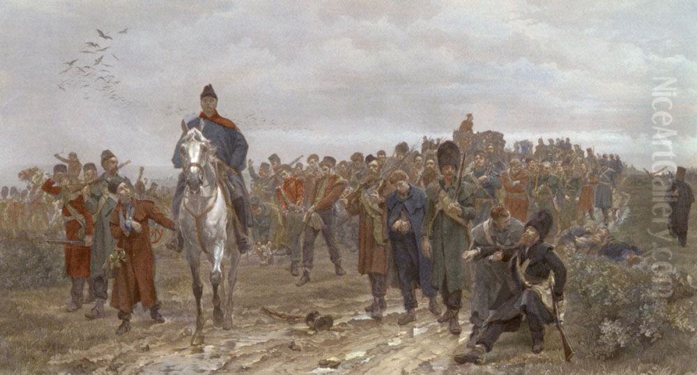 The Return FromInkerman Oil Painting by Elizabeth Thompson