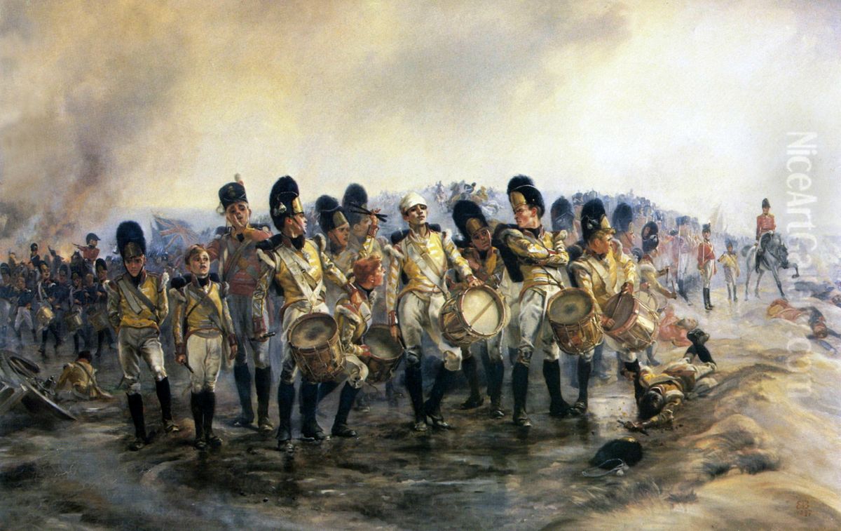 Steady the drums and fifes! Oil Painting by Elizabeth Thompson