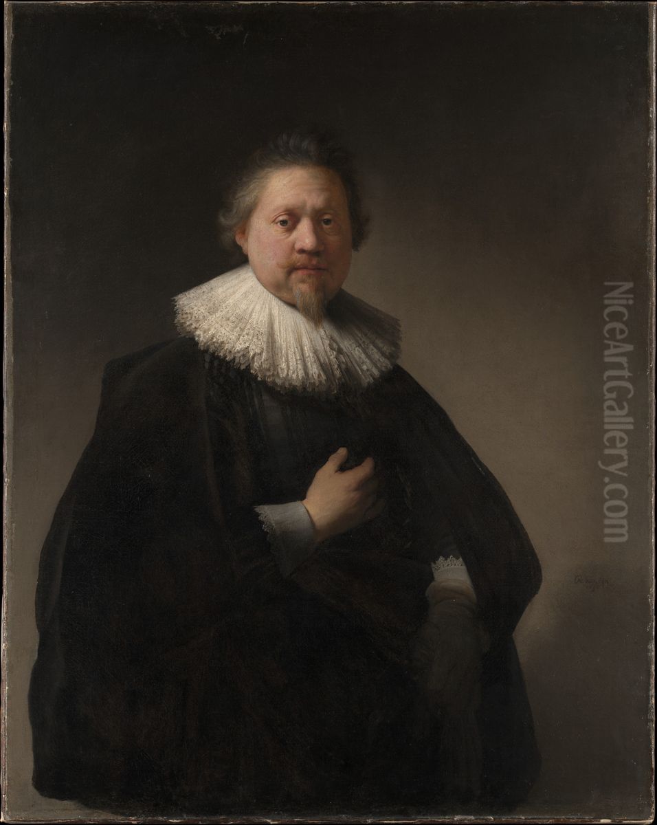 Portrait of a Man, probably a Member of the Van Beresteyn Family Oil Painting by Rembrandt
