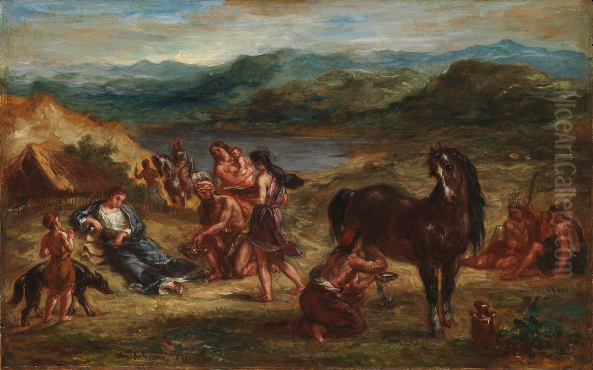 Ovide chez les Scythes Oil Painting by Eugene Delacroix