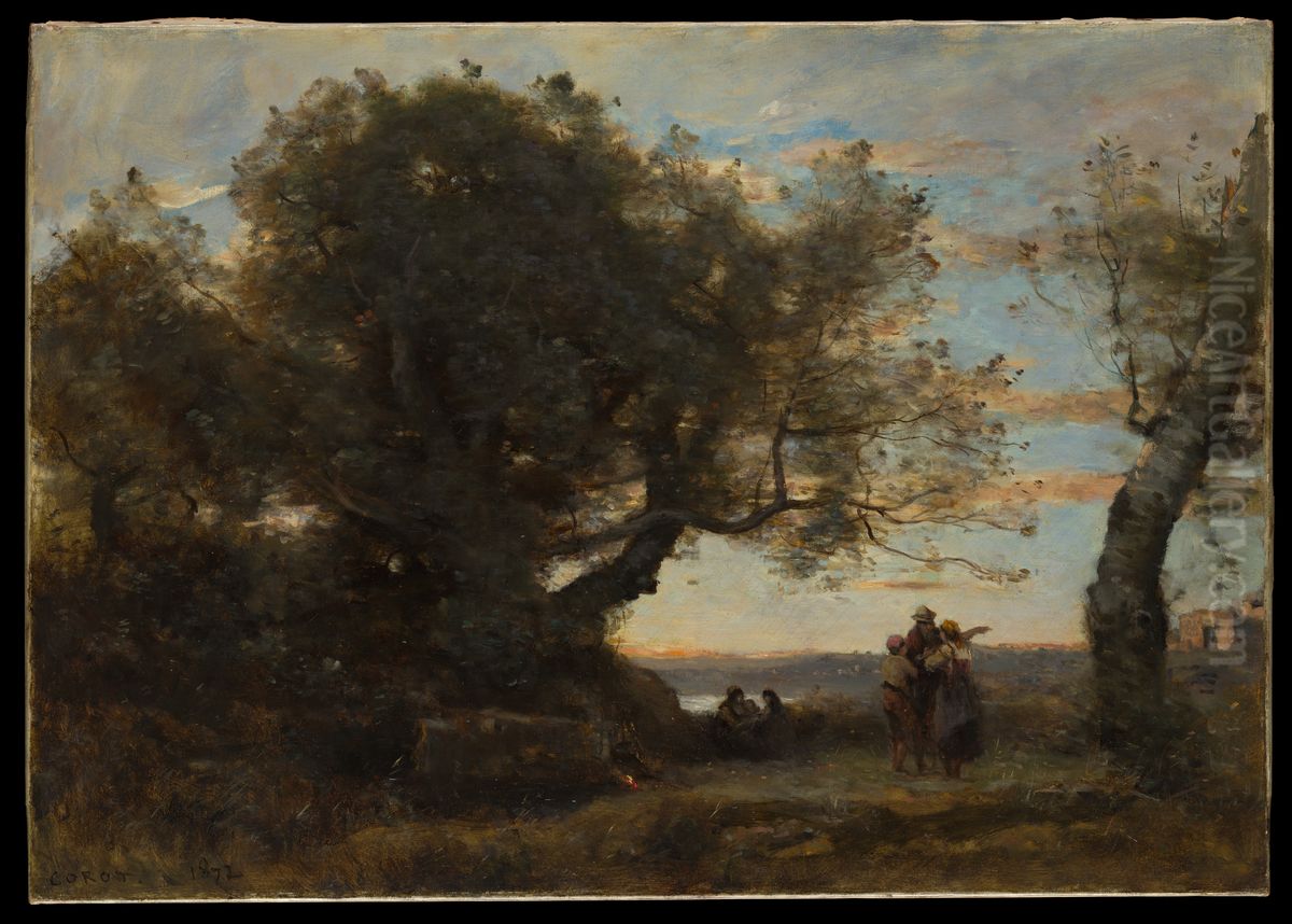 The Gypsies Oil Painting by Jean-Baptiste Camille Corot
