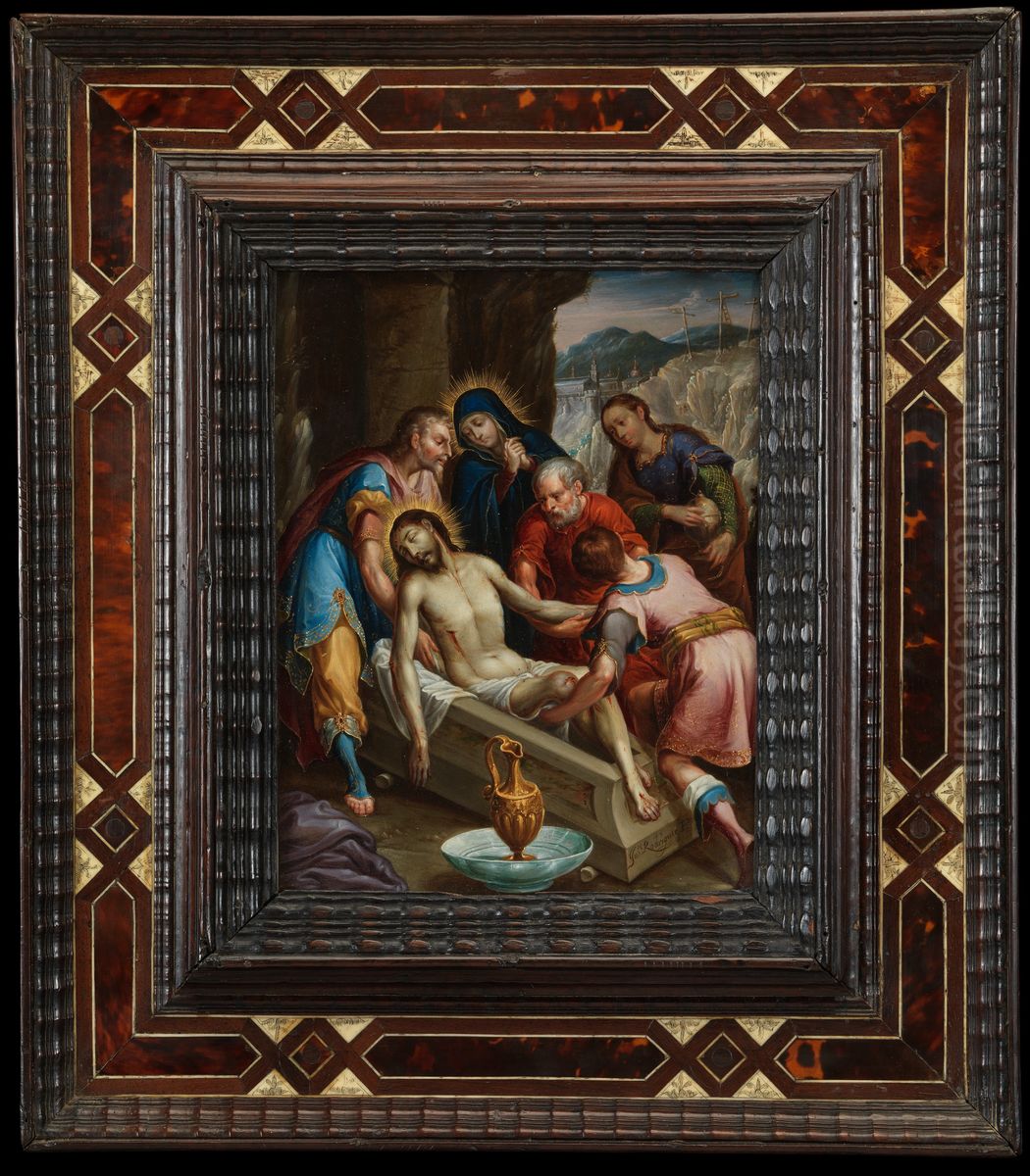 The Entombment of Christ Oil Painting by Juan Rodriguez Juarez