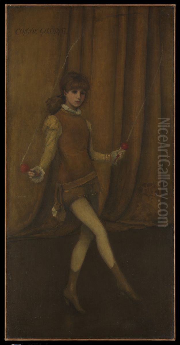 The Gold Girl-Connie Gilchrist Oil Painting by James McNeill Whistler