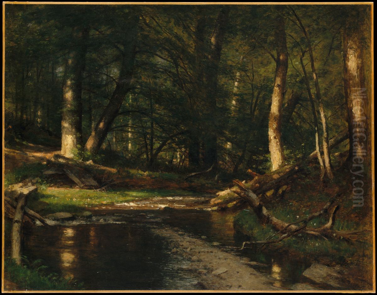 The Brook in the Woods Oil Painting by Worthington Whittredge
