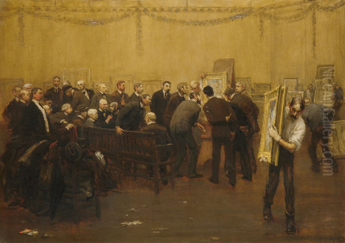 The National Academy Jury of 1907 Oil Painting by F. Luis Mora