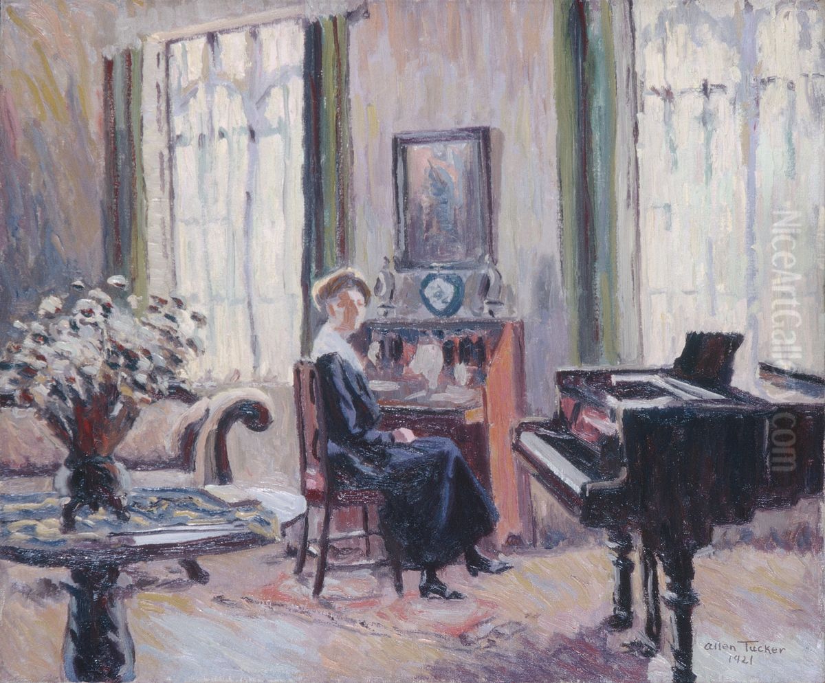 Interior Oil Painting by Allen Tucker