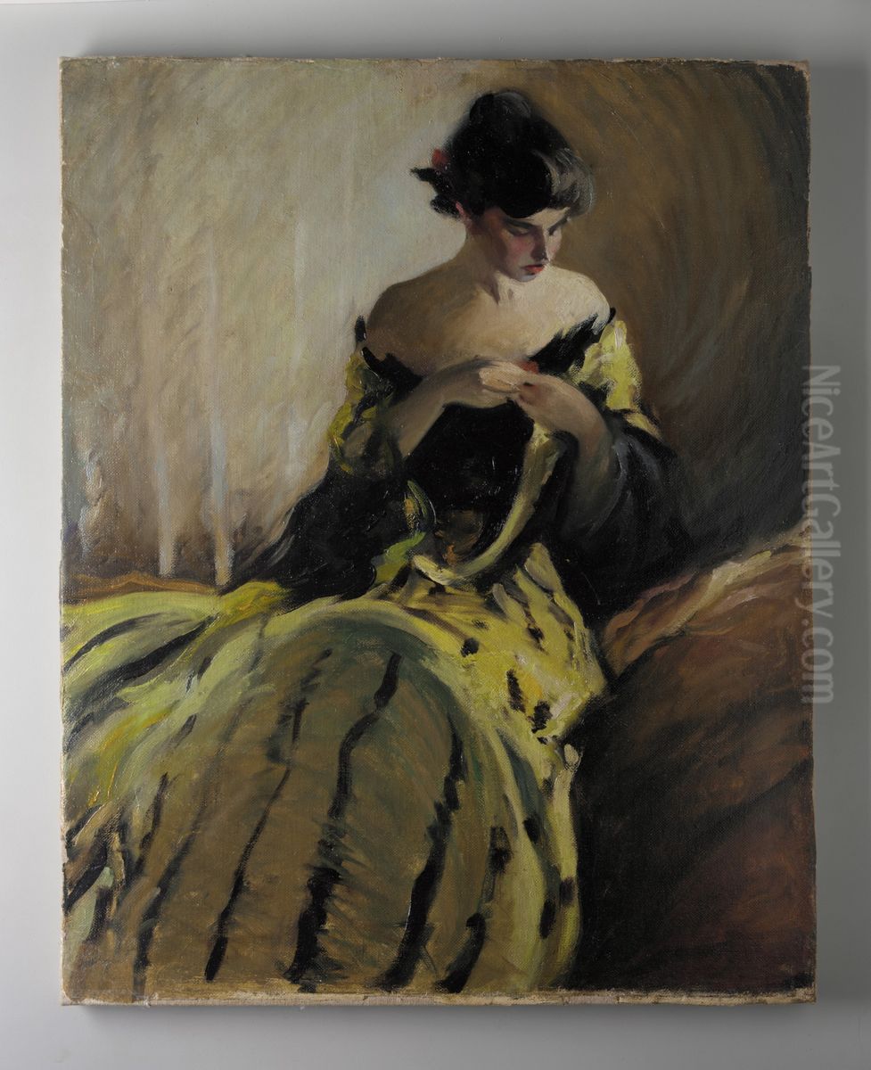 Study in Black and Green (Oil Sketch) Oil Painting by John White Alexander