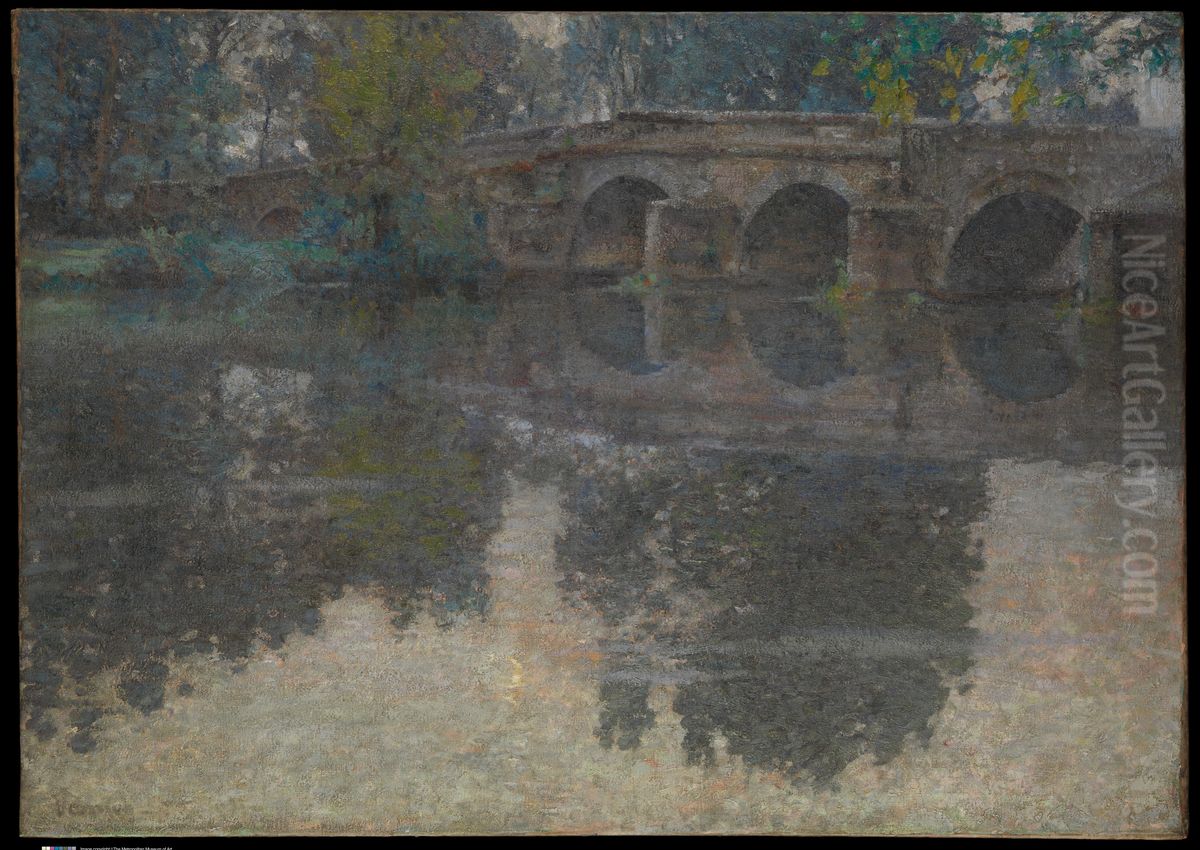The Bridge at Grez Oil Painting by Robert Vonnoh