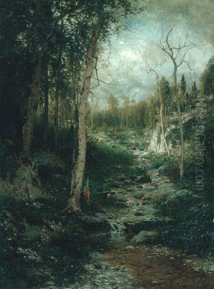 An Old Clearing Oil Painting by Alexander Helwig Wyant