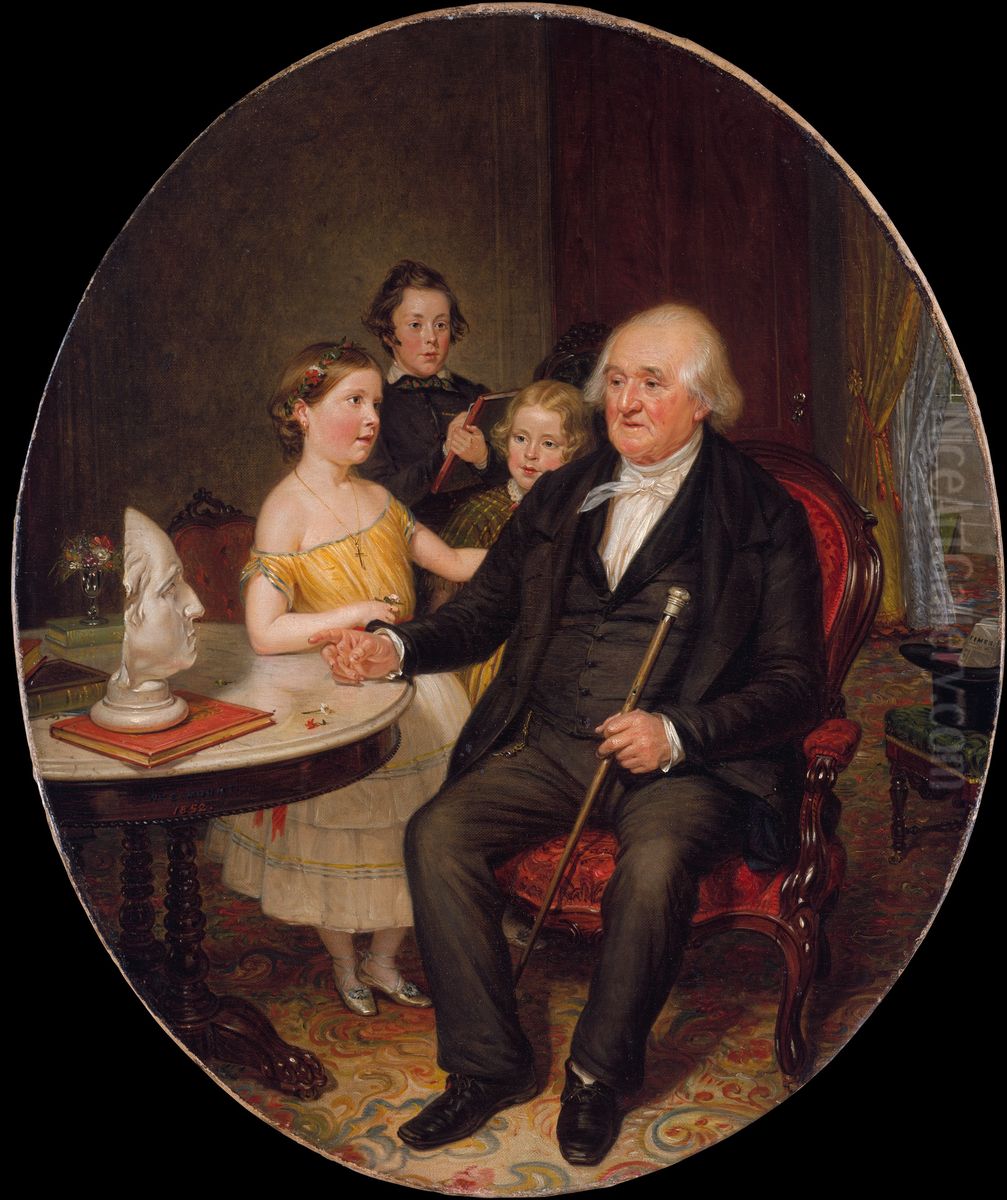 Great-Grand-Father's Tale of the Revolution-A Portrait of Reverend Zachariah Greene Oil Painting by William Sidney Mount