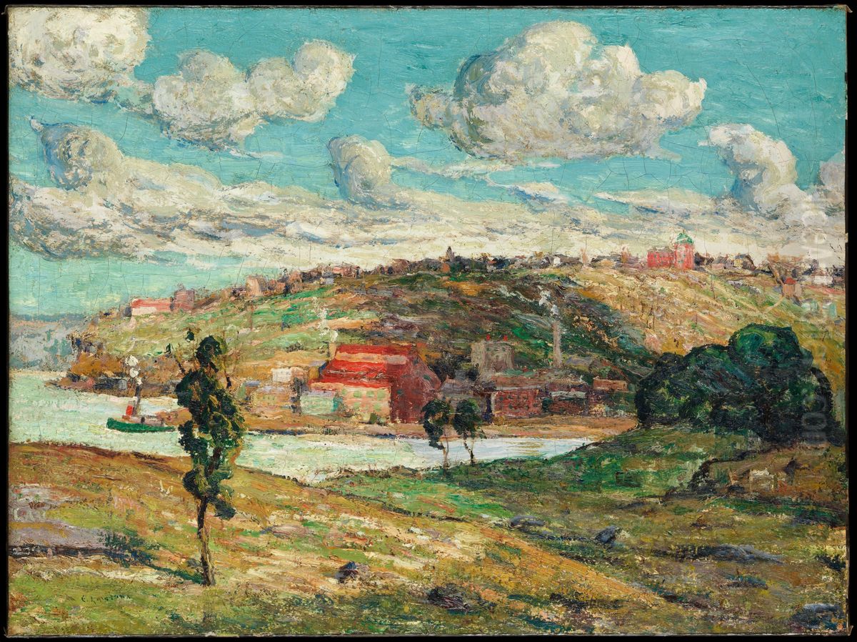 Shadows, Spuyten Duyvil Hill Oil Painting by Ernest Lawson