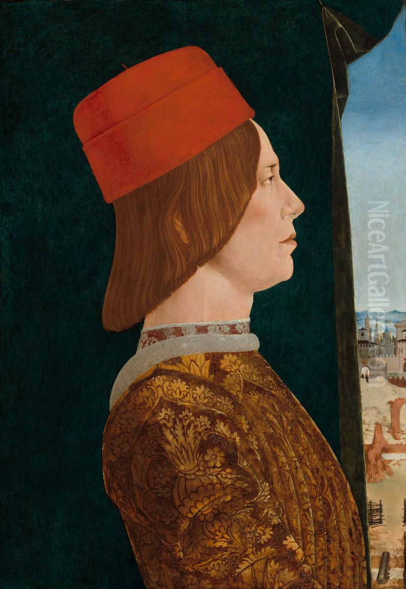 Portrait of Giovanni II Bentivoglio. Oil Painting by Ercole de' Roberti
