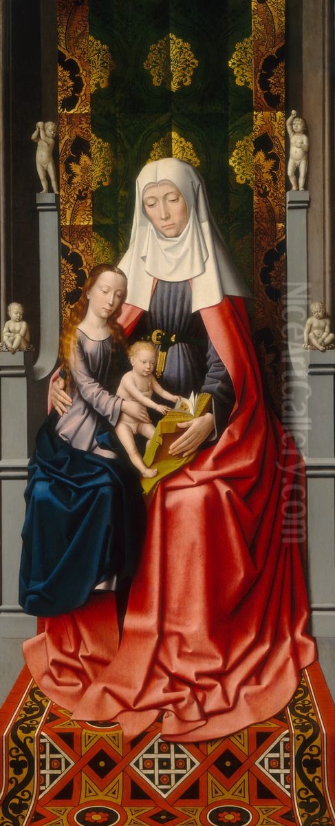 Saint Anne with the Virgin and Child [middle panel] Oil Painting by Gerard David