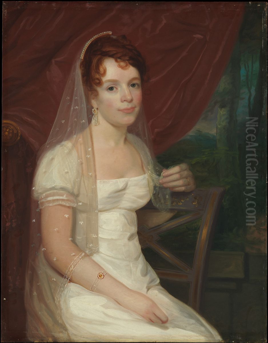 Mrs. Robert Dickey (Anne Brown) Oil Painting by John Wesley Jarvis
