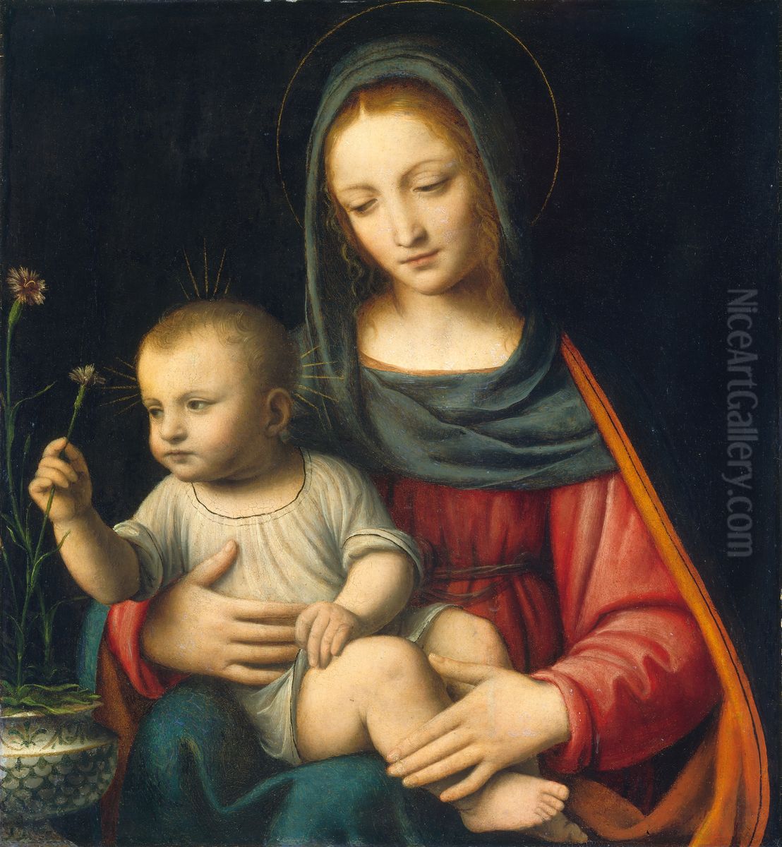 The Madonna of the Carnation Oil Painting by Bernardino Luini