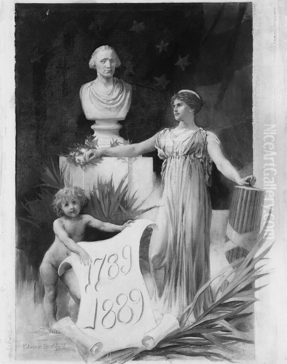Design for the Washington Centennial Celebration, Souvenir Oil Painting by Edwin Blashfield