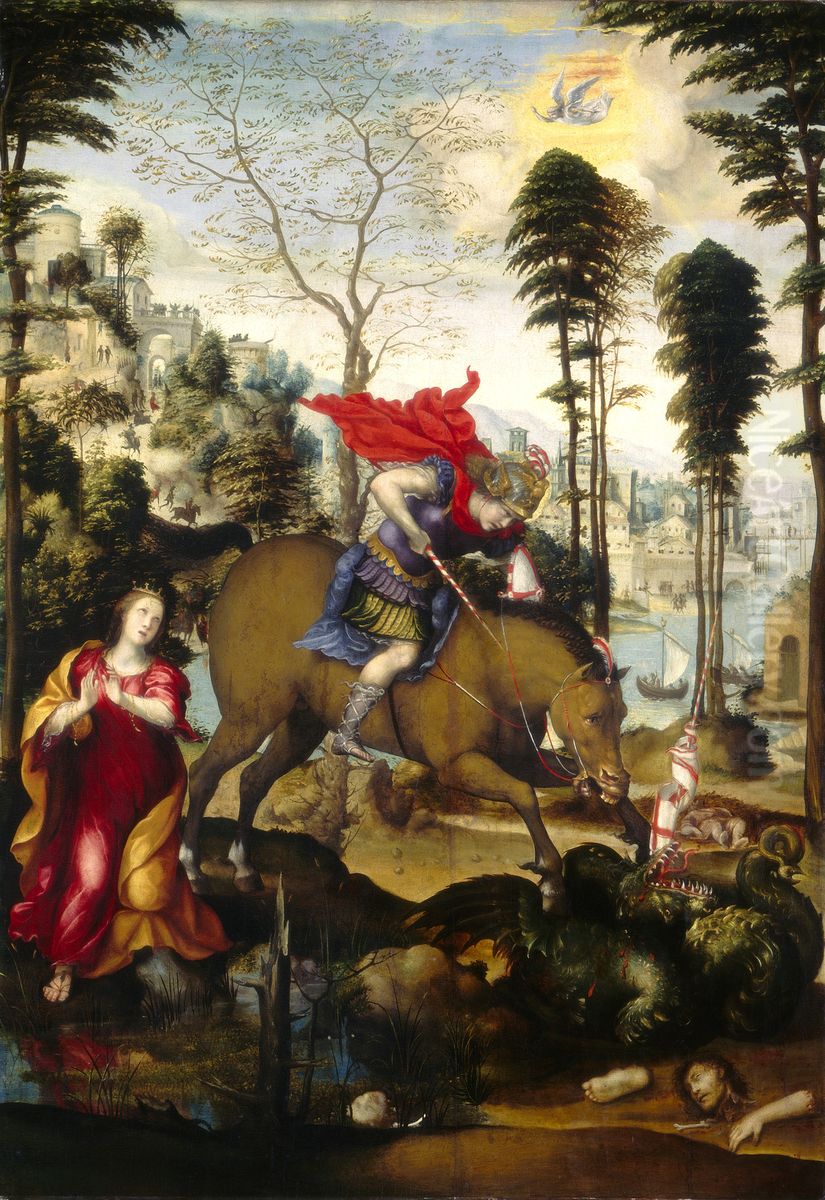 St. George and the Dragon Oil Painting by Il Sodoma