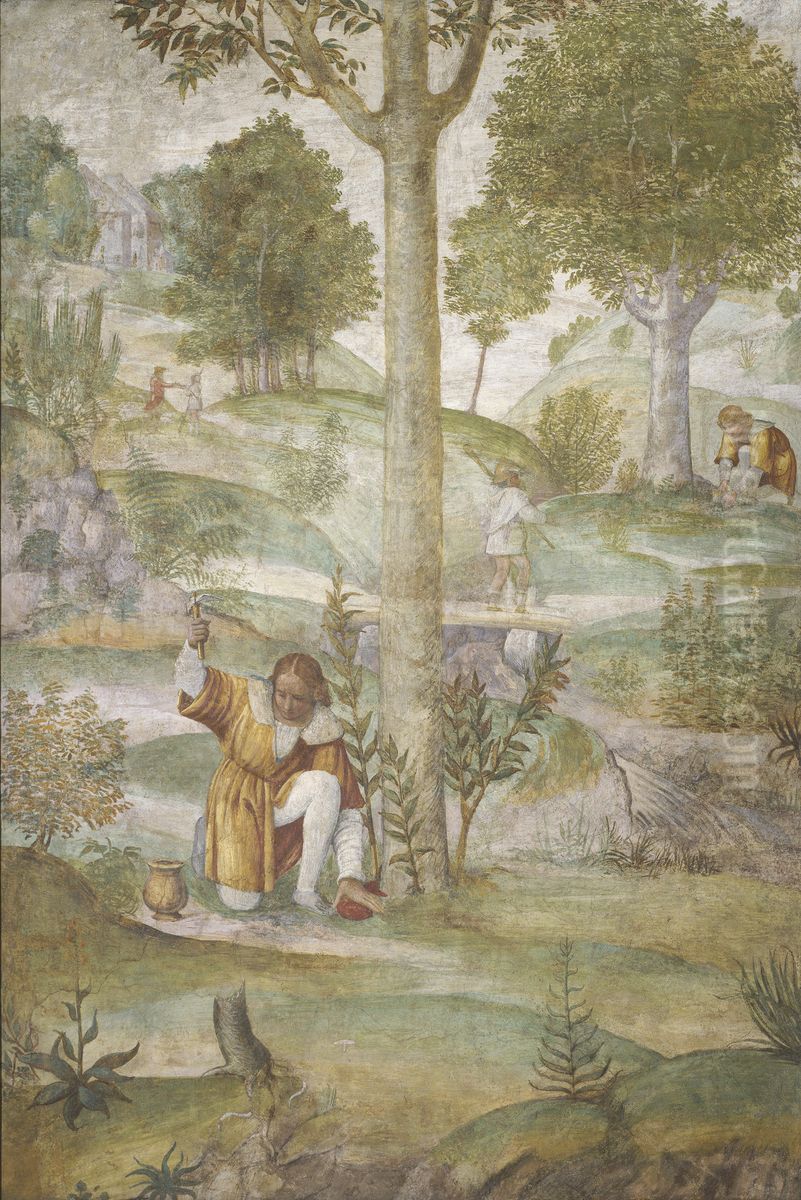 Cephalus Hiding the Jewels Oil Painting by Bernardino Luini