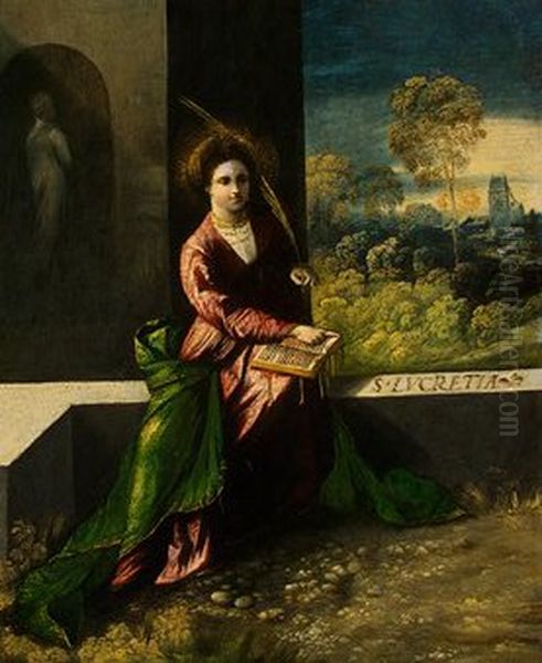 Saint Lucretia. Oil Painting by Dosso Dossi