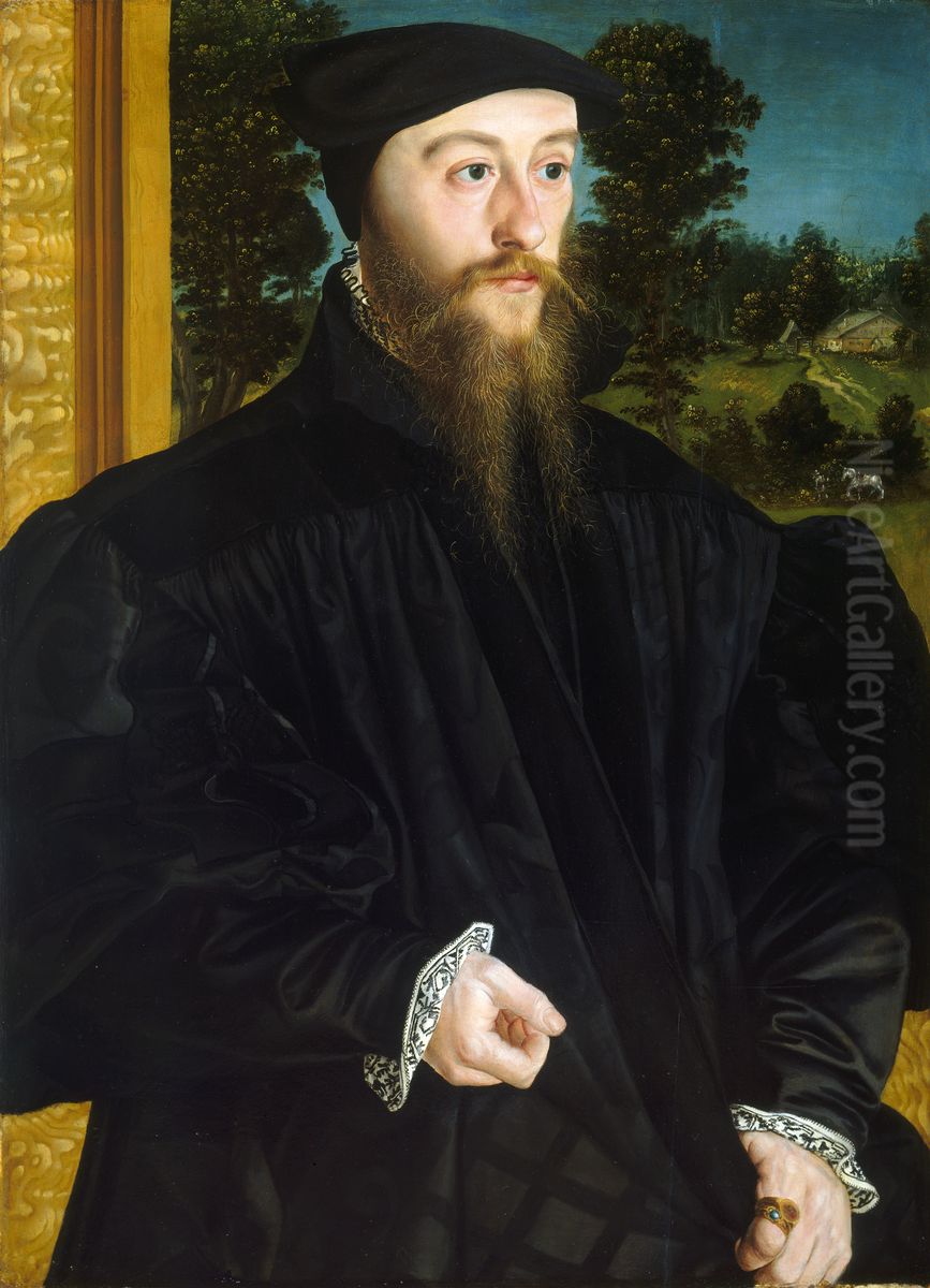 A Member of the Froschl Family Oil Painting by Hans Muelich