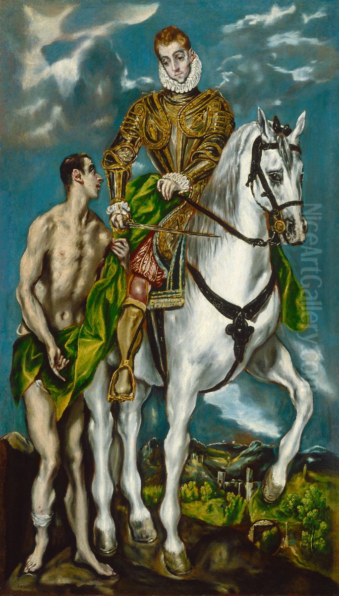 Saint Martin and the Beggar Oil Painting by El Greco