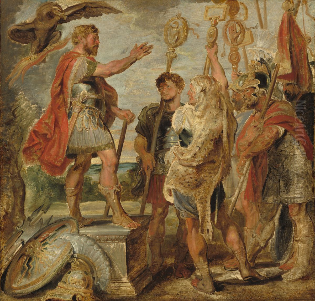Decius Mus Addressing the Legions Oil Painting by (studio of) Rubens, Peter Paul