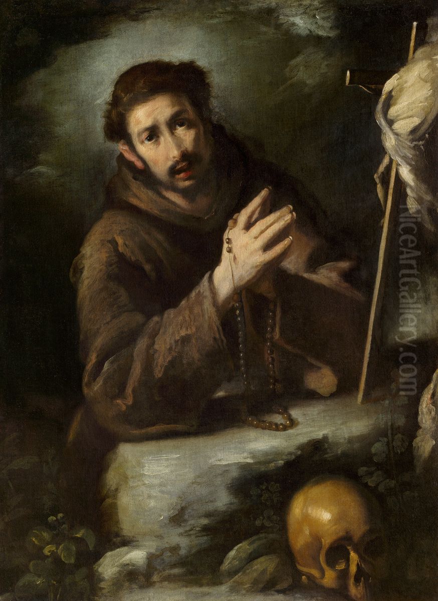 Saint Francis in Prayer Oil Painting by Bernardo Strozzi