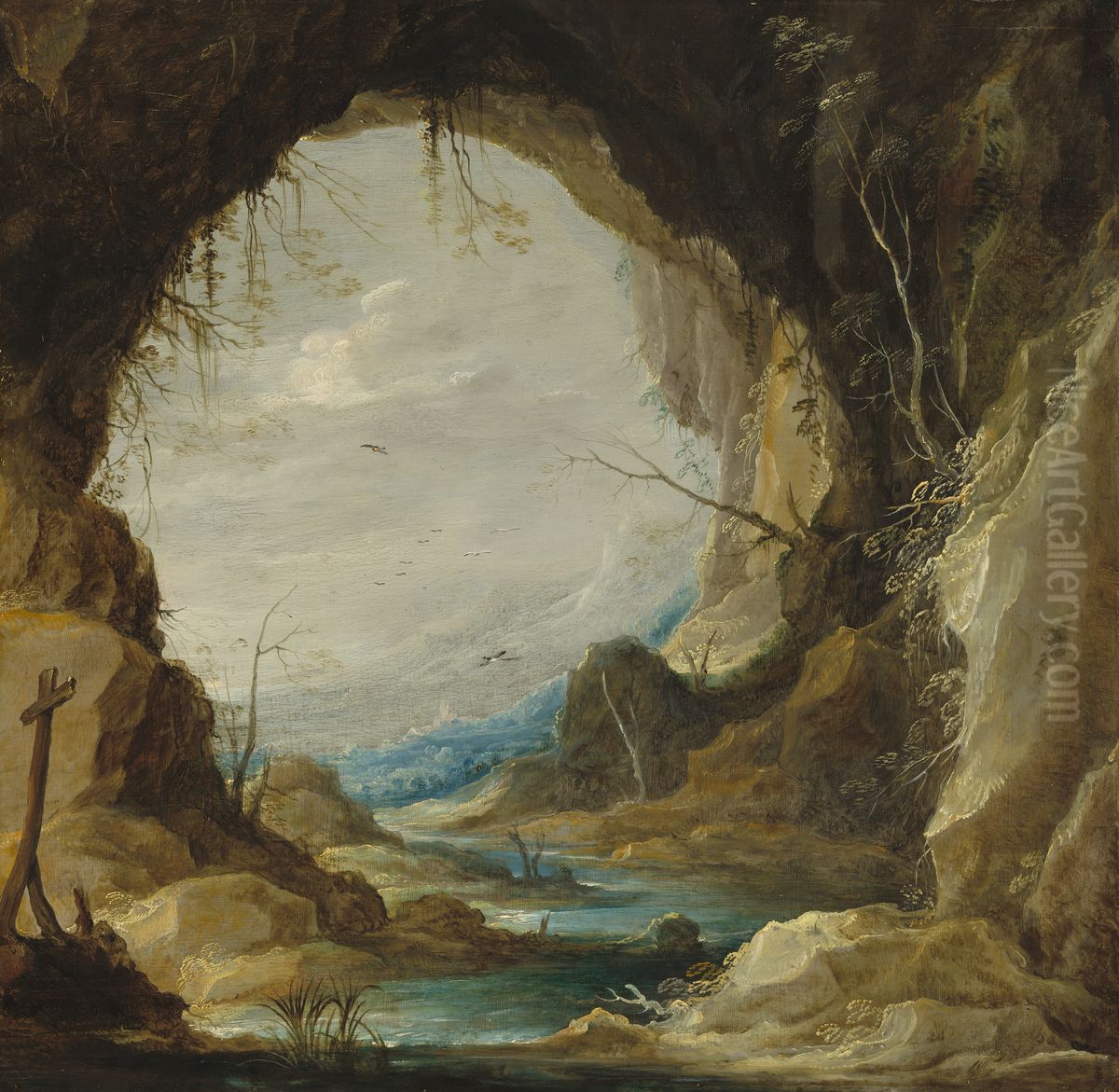 Vista from a Grotto Oil Painting by David Teniers the Younger