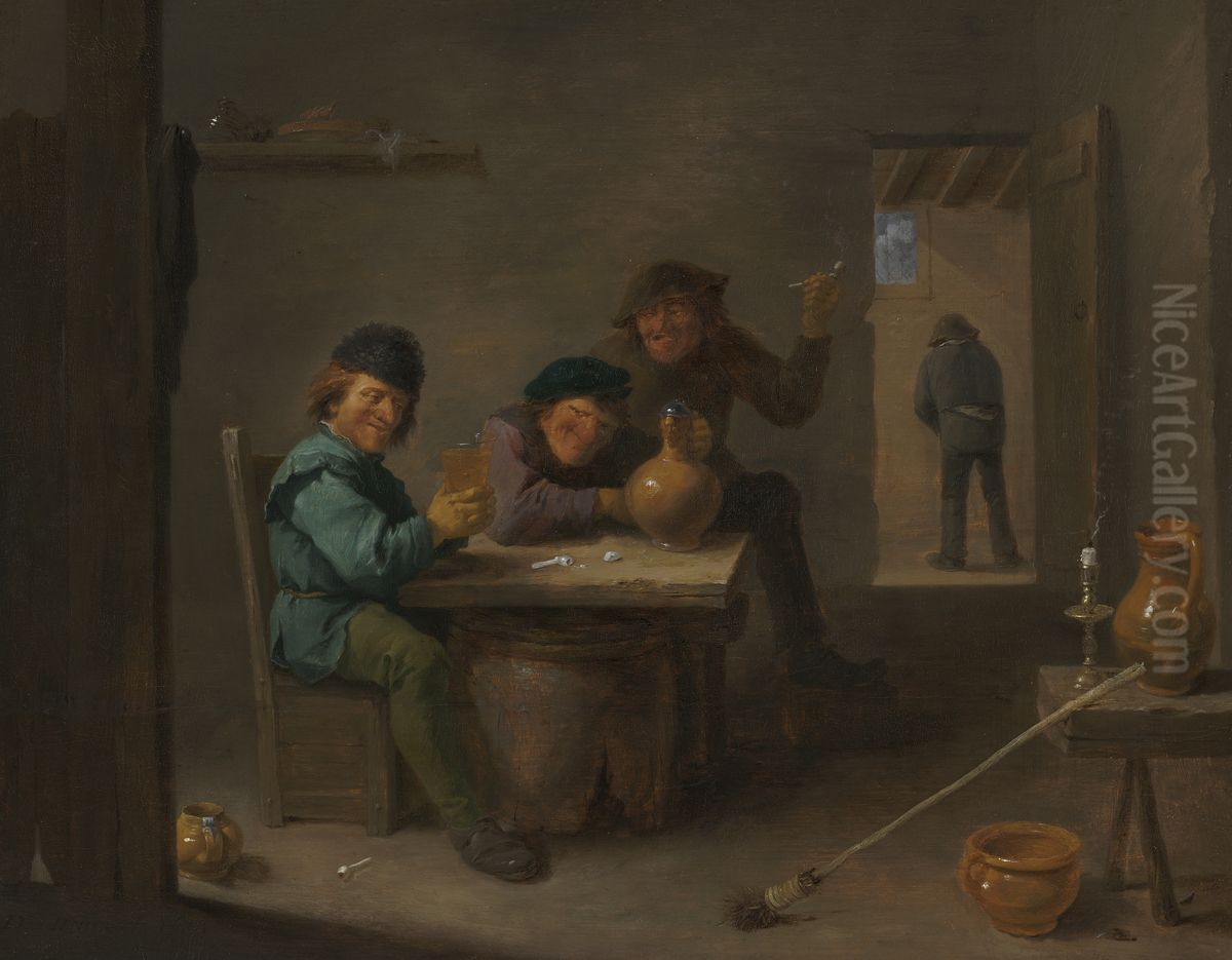 Peasants in a Tavern Oil Painting by David Teniers the Younger