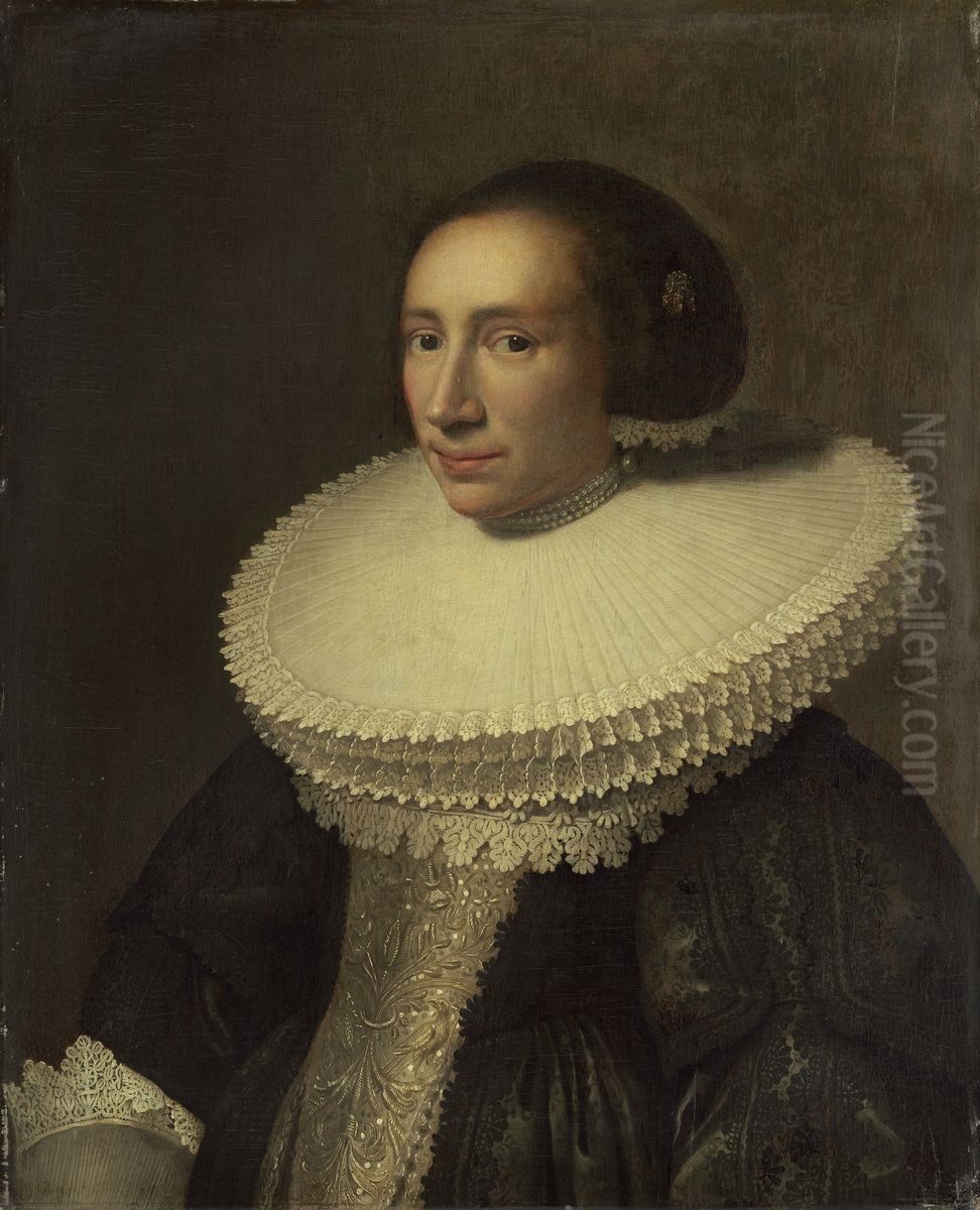 Portrait of a Lady with a Ruff Oil Painting by Michiel Jansz. van Mierevelt