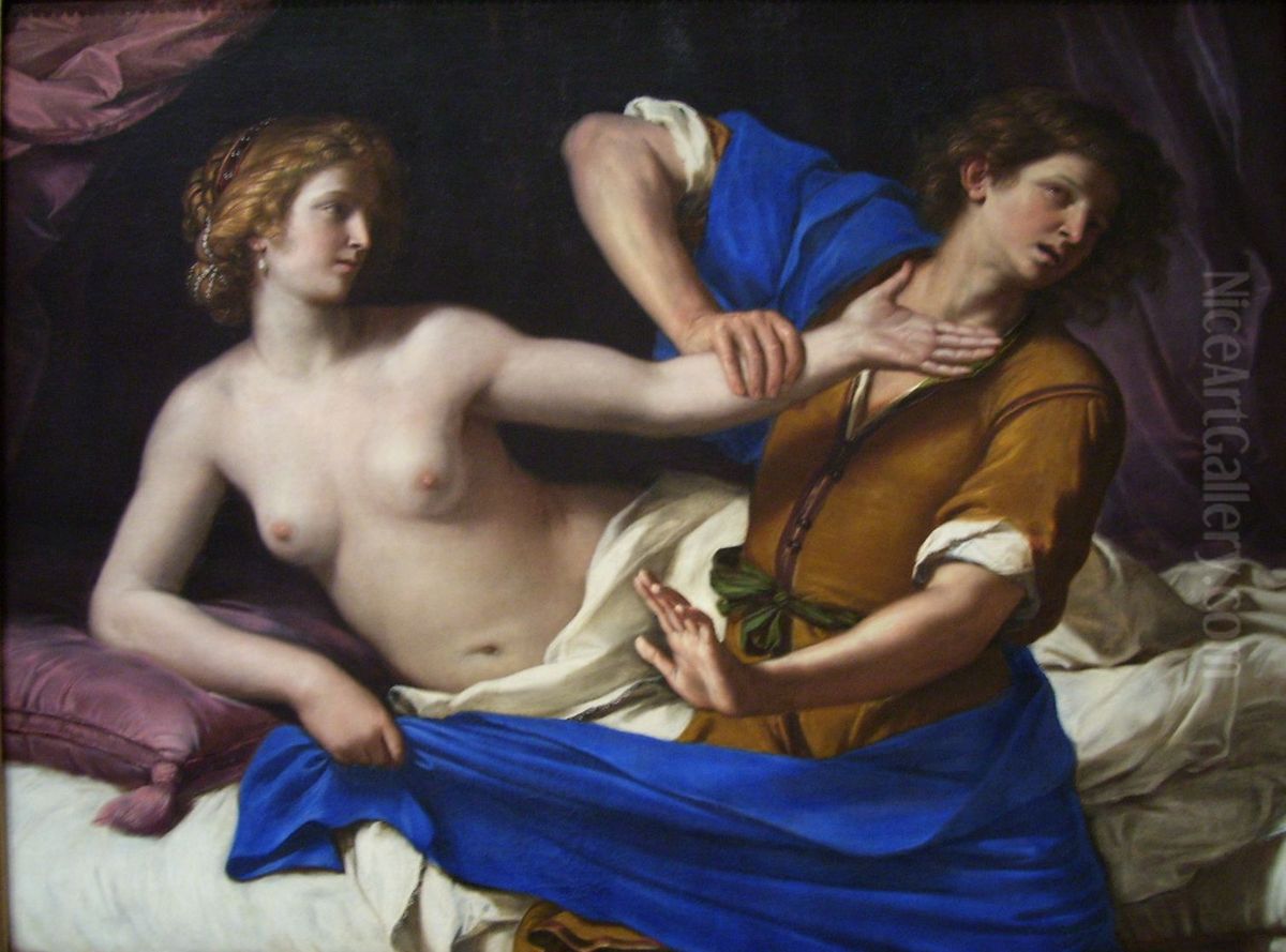 Joseph and Potiphar's Wife Oil Painting by Giovanni Francesco Barbieri