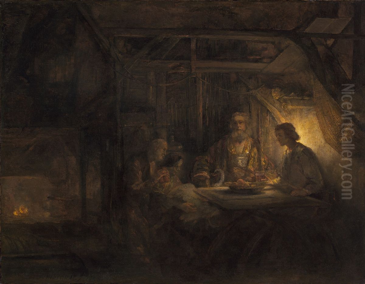 Philemon and Baucis Oil Painting by Rembrandt
