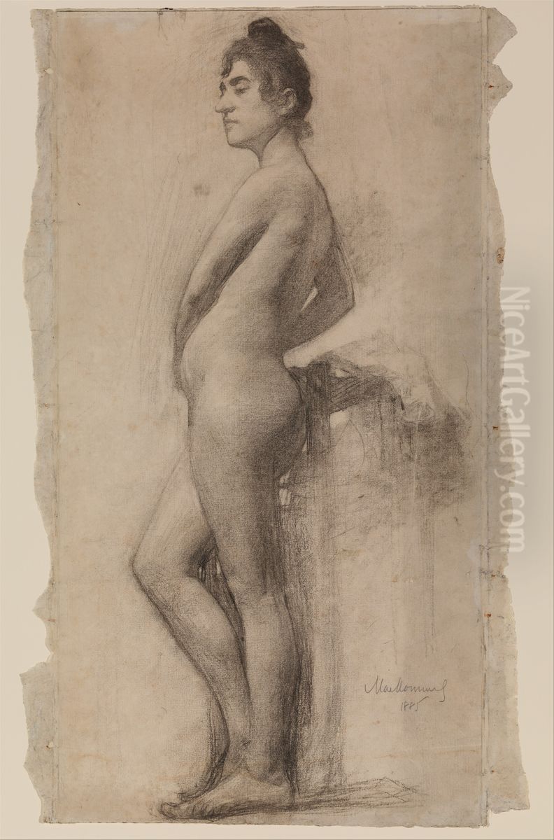 Standing Female Nude Oil Painting by Frederick William MacMonnies